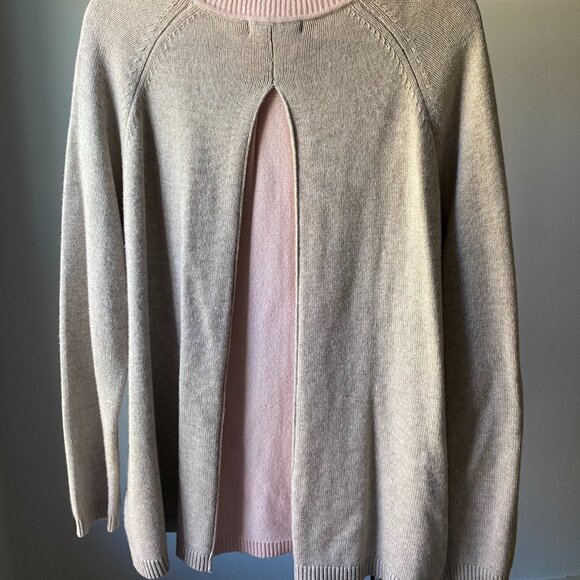 Gray Boden Sweater - Scoop neck knit with back panel - Picture 3 of 4